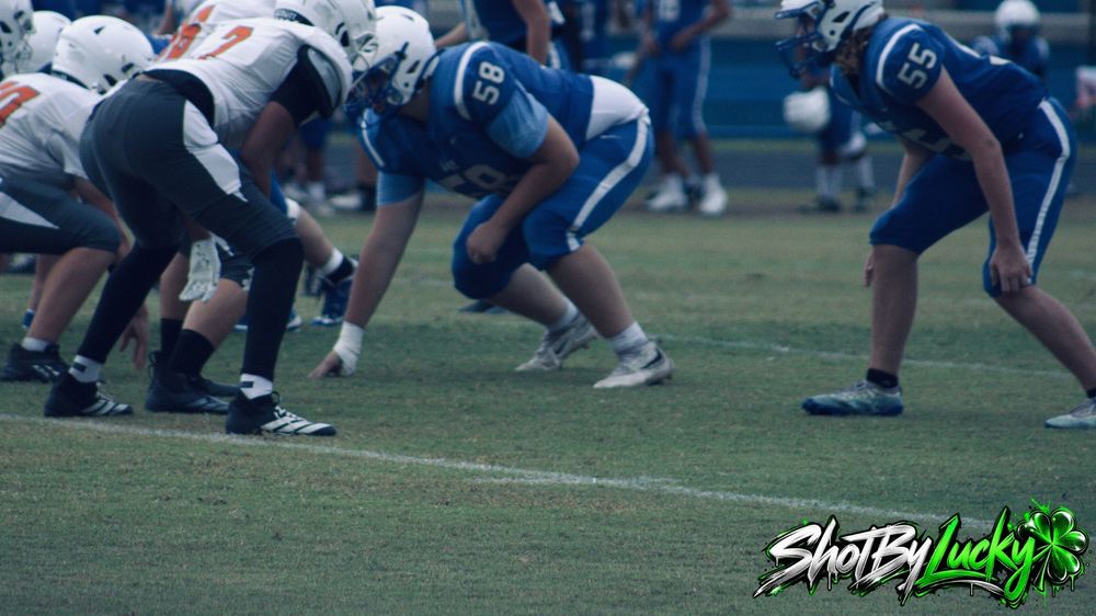Set at the line, one second before the snap